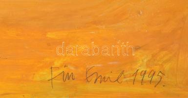 Für Emil (1967-): Veszélyes szépség, 1995. Olaj, farost, applikáció, jelzett. 50x62 cm / oil and app...