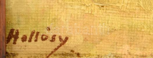 Hollósy jelzéssel : Táj, olaj fa. Keretben 13x19 cm