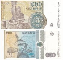 Románia 1991. 500L + 1992. 200L T:UNC Romania 1991. 500 Lei + 1992. 200 Lei C:UNC