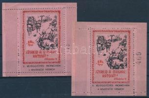 1941/9bba I.+II. Magyar Honvéd emlékív pár (16.000) / souvenir sheet pair