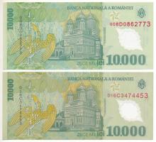 Románia 2000. 10.000L (2x) T:UNC Romania 2000. 10.000L (2x) C:UNC