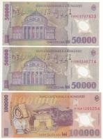 Románia 2001. 50.000L (2x) + 100.000L T:F Romania 2000. 50.000L (2x) + 100.000L C:F