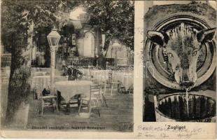 1920 Budapest XII. Zugliget, Disznófő vendéglő, étterem kertje (EK)