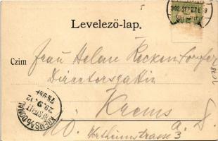 1902 Budapest XXII. Budafok, Alsó Sas utca, Kálváriahegy utca. Simon Josef kiadása. Art Nouveau, flo...