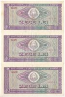 Románia 1966. 10L (3x) sorszámkövetők és egyugrású sorszámmal T:F Romania 1966. 10 Lei (2x) sequential and close serials C:F