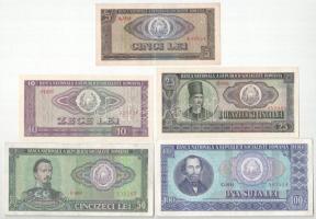 Románia 1966. 5L-100L (5xklf) T:XF-F főleg szép papír Romania 1966. 5 Lei - 100 Lei (5xdiff) C:XF-F mostly nice paper