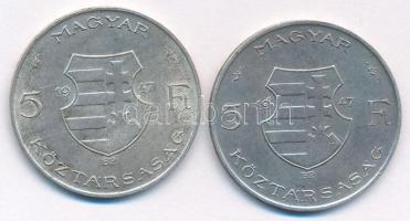1947. 5Ft Ag "Kossuth" (2x) T:XF 
Adamo F8.1