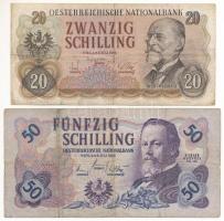 Ausztria 1956. 20Sch + 1962. 50SchT:F Austria 1956. 20 Shilling + 1962. 50 Schilling C:F Krause 136