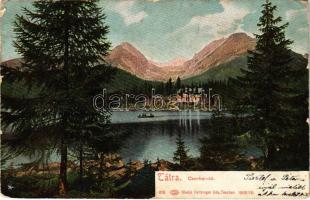 1909 Tátra, Magas-Tátra, Vysoké Tatry; Csorba-tó. Feitzinger Ede No. 616. Auto-Chrom 1908/18 / Strbské pleso / lake (kopott sarkak / worn corners)