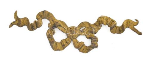 Szalag, antik bronz bútorveret, kopással, h: 16,5 cm