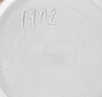 Retro virágos fali kerámia dísztál .Kézzel festett, jelzés nélkül, hibátlan d: 28 cm