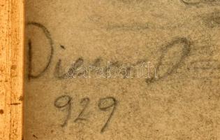 Diener-Dénes Rudolf (1889-1956): Akt. Ceruza, papír, jelzett. Üvegezett keretben 15x9 cm