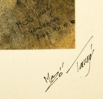 Mező Tamás: Gondolkodó. Tus, papír. 19x15 cm Üvegezett keretben Duplán jelzett