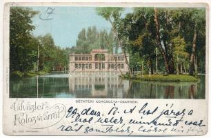 1899 (Vorläufer) Kolozsvár, Cluj; Sétatéri korcsolya csarnok. Kiadja Kovats P. Fiai No. 3151. / ice skating hall, rink (kopott sarkak / worn corners)