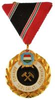 1984. "A Bányász Szolgálati Érdemérem gyémánt fokozata" aranyozott, műgyantás bronz jelvény mellszalagon T:AU,XF kis műgyanta hiba NMK 665