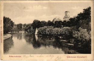 1901 Győr, Rába torkolat. Berecz Viktor kiadása (kis szakadás / small tear)