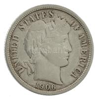 Amerikai Egyesült Államok 1906. 1d (10c) Ag "Barber" T:AU,XF 
USA 1906. 1 Dime (10 Cents)...