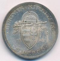 1938. 5P Ag "Szent István" T:AU,XF látványos patina 
Adamo P8.1