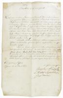1835 Pálzill? József soproni kapitány által aláírt ex offo levél