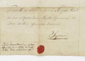 1835 Pálzill? József soproni kapitány által aláírt ex offo levél