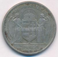 1930. 5P Ag "Horthy jobbra" T:F 
Adamo P8