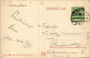 1910 Budapest VIII. Baross utca, villamos, Korányi és Fröhlich redőnygyára, Bodó kávéház, Józsefváro...