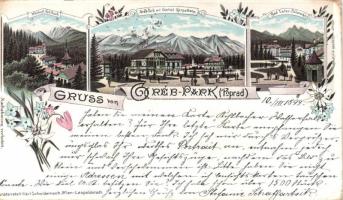 1899 Tátra Poprád Gréb Park litho (EK)