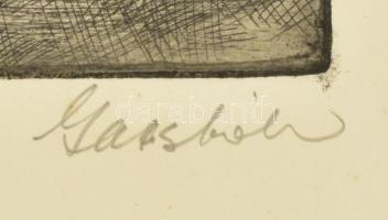 Gacs Gábor (1930-2019):Újjáépített szegedi Tisza híd Rézkarc, papír, jelzett, 20x30 cm