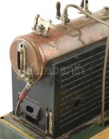 Württemberg antik gőzgép, elektromos, horpadással, kopással, jelzéssel, 27x28x36 cm