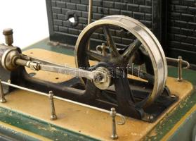 Württemberg antik gőzgép, elektromos, horpadással, kopással, jelzéssel, 27x28x36 cm