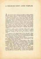 Vámszer Géza, Szebeni: A csíkdelnei Szent János-templom. Különlenyomat a ,,Debreceni Szemle" 19...