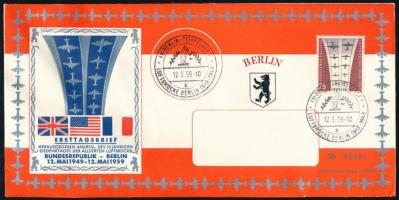 1959 A berlini légi híd tizedik évfordulójára kiadott különleges boríték / 1959 Special envelope issued for the 10th anniversary of the Berlin Airlift