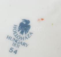 Hollóházi virágmintás váza, matricás, jelzéssel, kis kopással, m: 18 cm