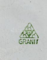 Gránit cseresznye pálinka butella, jelzéssel, szájánál pattanással, m: 21 cm, ritka!