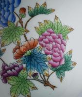 Herendi Viktória mintás kínáló, kiszélesedő peremrésszel, jelzéssel, hibátlan, d: 20,5 cm, m: 14 cm