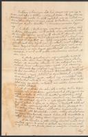 Kölcsey Ferenc saját kezűleg írt végrendeletének hasonmása, jó állapotban