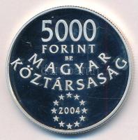 2004. 5000Ft Ag "Magyarország az Európai Unió tagja" kapszulában, tanúsítvánnyal T:AU (PP) karc  Adamo EM190