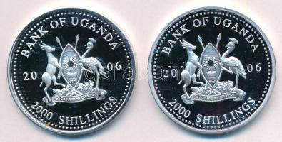 Uganda 2006. 2000Sh Ag (2xklf) "A labdarúgás halhatatlanjainak csarnoka / Ruud Gullit; Zico&quo...