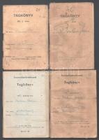 1954-1963 Termelőszövetkezeti tagkönyvek (,,Alkotmány" TSZ), 4 db, mind Benkucs Ferenc névre, viseltes állapotban