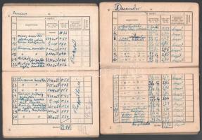 1954-1963 Termelőszövetkezeti tagkönyvek (,,Alkotmány" TSZ), 4 db, mind Benkucs Ferenc névre, v...