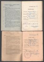 1954-1963 Termelőszövetkezeti tagkönyvek (,,Alkotmány" TSZ), 4 db, mind Benkucs Ferenc névre, v...