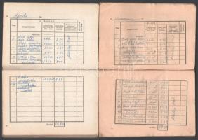 1954-1963 Termelőszövetkezeti tagkönyvek (,,Alkotmány" TSZ), 4 db, mind Benkucs Ferenc névre, v...