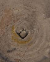 Sokfüles iparművész váza, latin-amerikai formavilágot idéző vázatesttel, alján B jelzéssel, hibátlan...