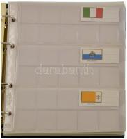 Kék műbőr négy gyűrűs "Leuchtturm Numis Euro" berakóalbum 6db berakólappal, összesen 144 f...