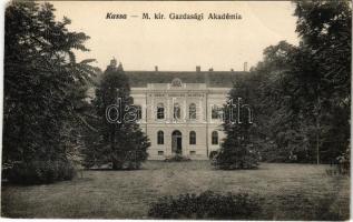 Kassa, Kosice; M. kir. Gazdasági Akadémia. Varga Bertalan kiadása / agricultural academy (EM)