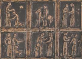 Tevan Margit (1901-1978): Iparművész fém doboz, plasztikus figurális díszítéssel. Réz, jelzett, kopá...