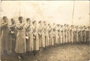 Katonák eskütétele / WWI Austro-Hungarian K.u.K. military, soldiers' oath. photo (vágott / cut)