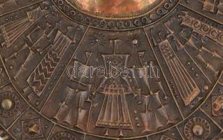 Papp Zoltán fali dísz, bronz, jelzett 22x25 cm