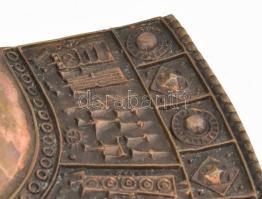 Papp Zoltán fali dísz, bronz, jelzett 22x25 cm