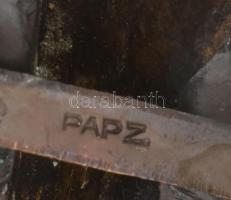 Papp Zoltán fali dísz, bronz, jelzett 22x25 cm